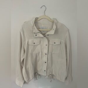 Rails Collins Snap-Front Utility Jacket In Oat